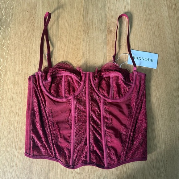 Tops - Women's Burgundy Lace Corset